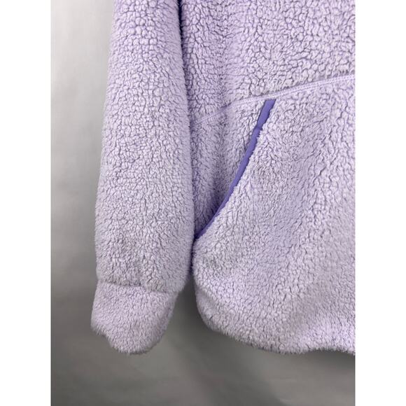 Athleta Girl Hooded Sherpa Pullover, Lavender Purple Fleece Cozy Kangaroo Pocket - Picture 5 of 16